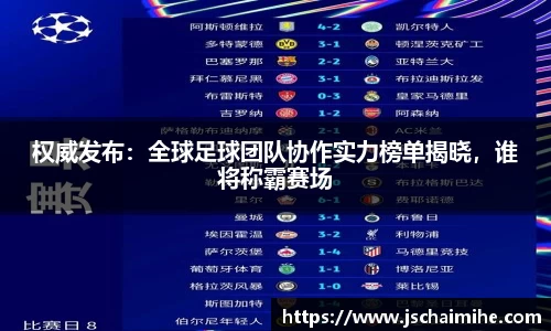 权威发布：全球足球团队协作实力榜单揭晓，谁将称霸赛场